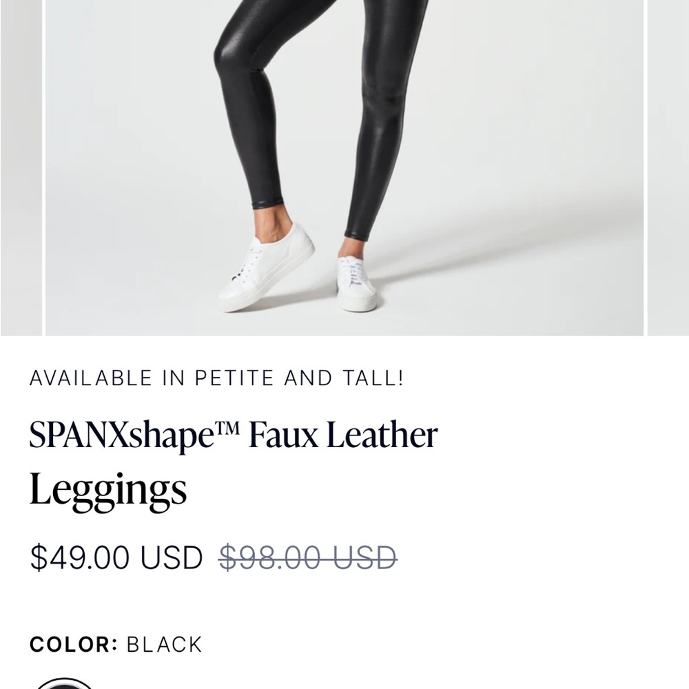 SPANX Black Faux Leather Leggings